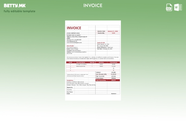 Модерен стил празен шаблон за фактура за рекламна агенција